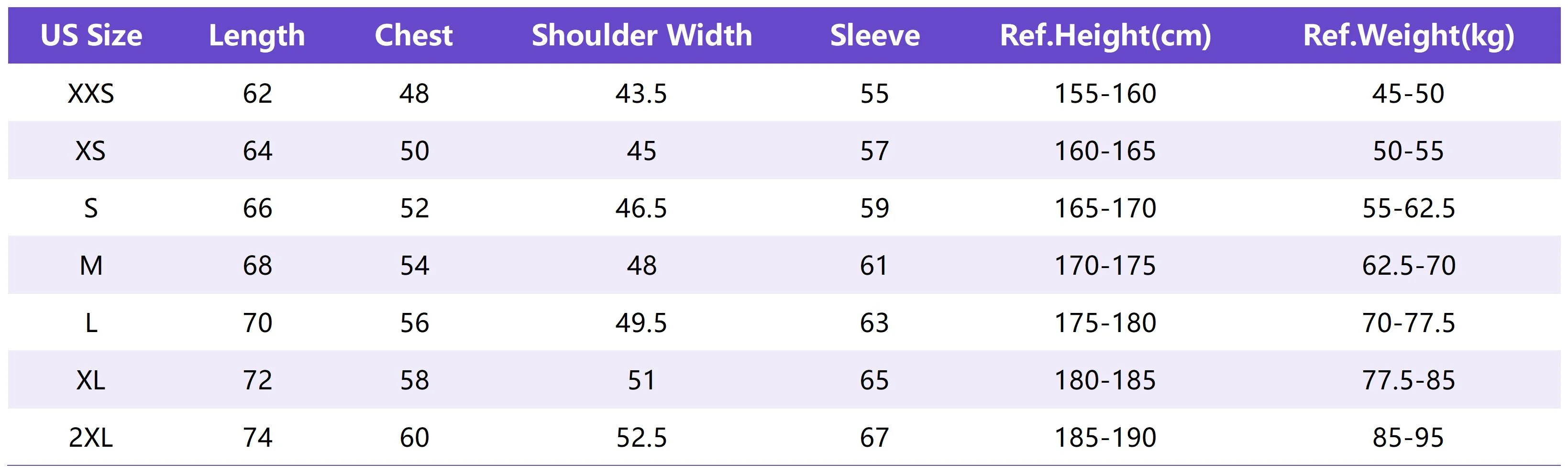Lu Bj001 Sizing Chart