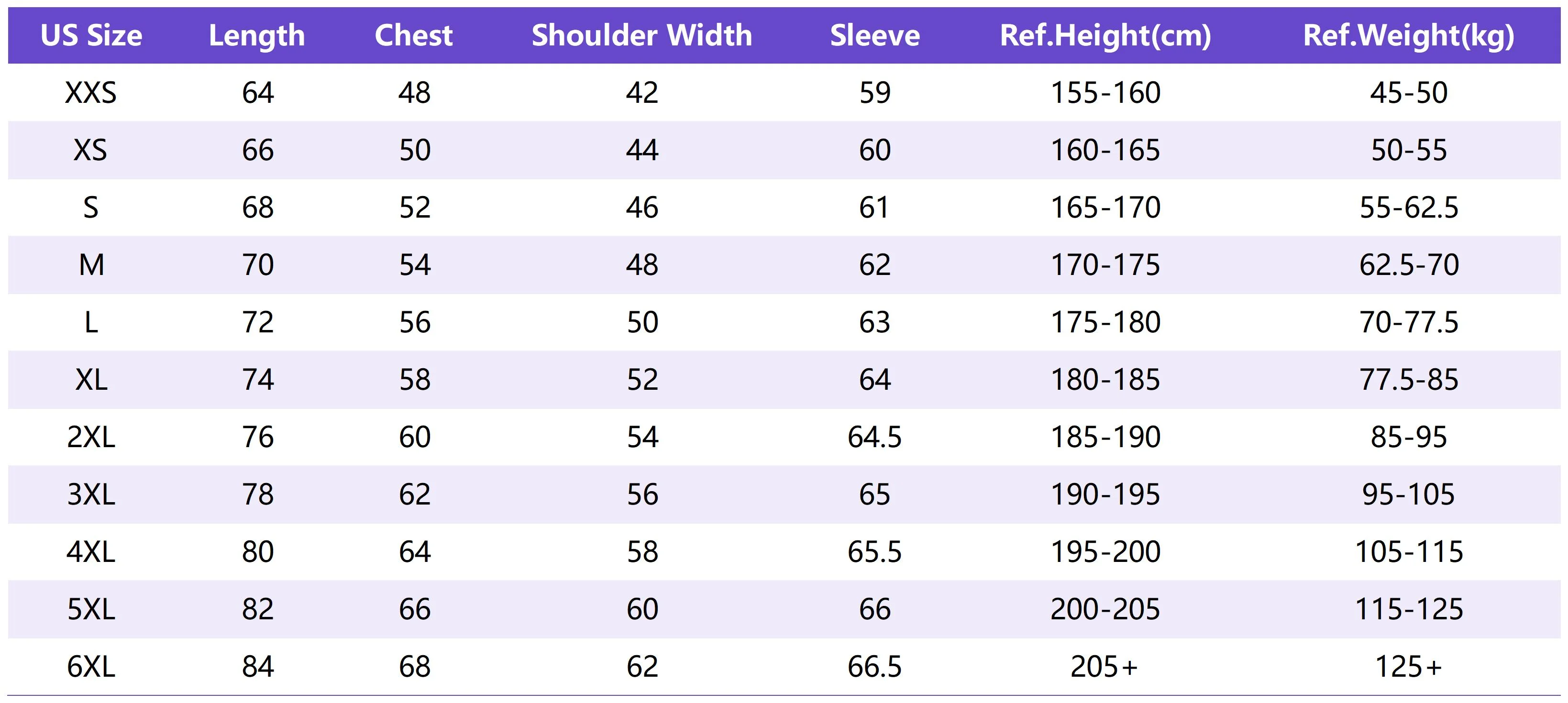 Lu Hd002 Sizing Chart
