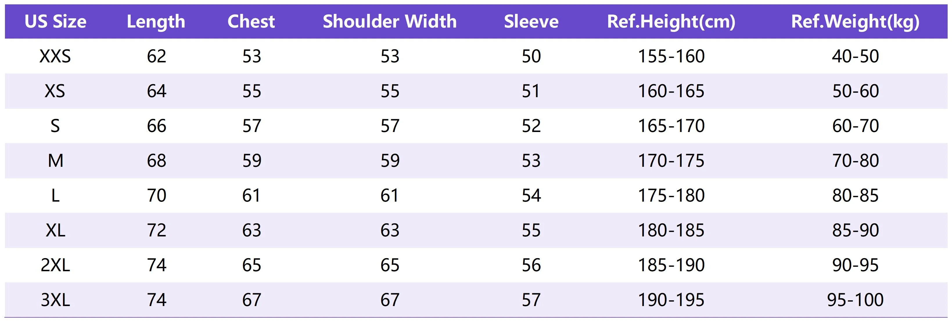 Lu Hd003 Sizing Chart