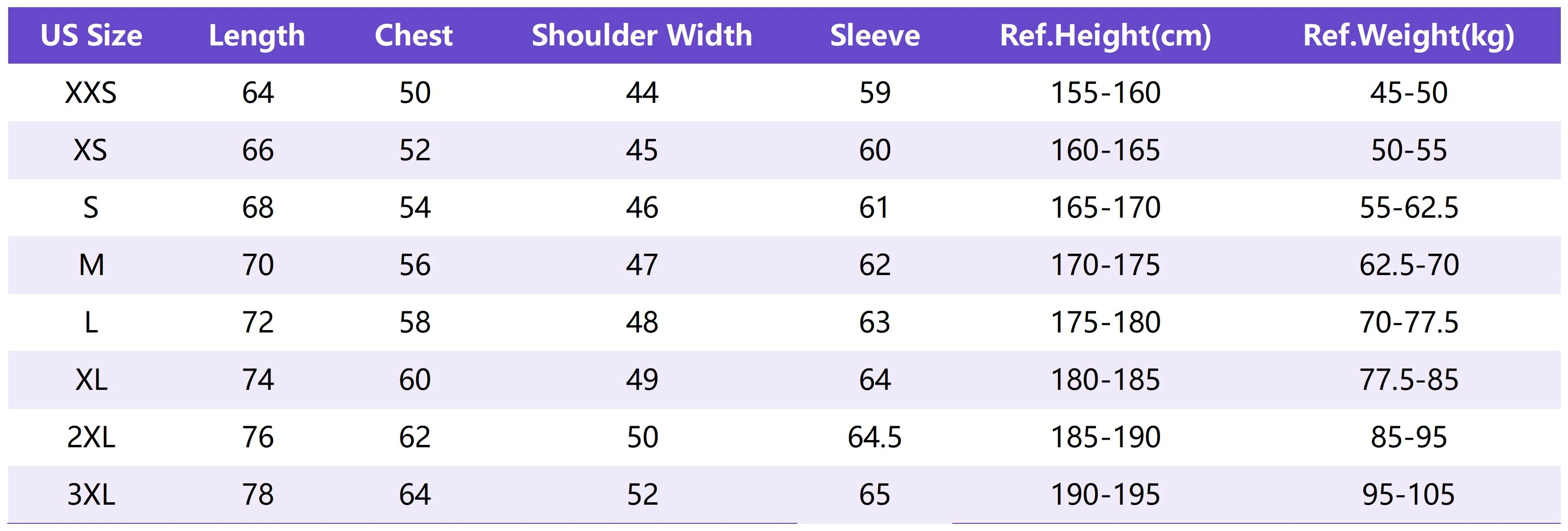 Lu Hd005 Sizing Chart