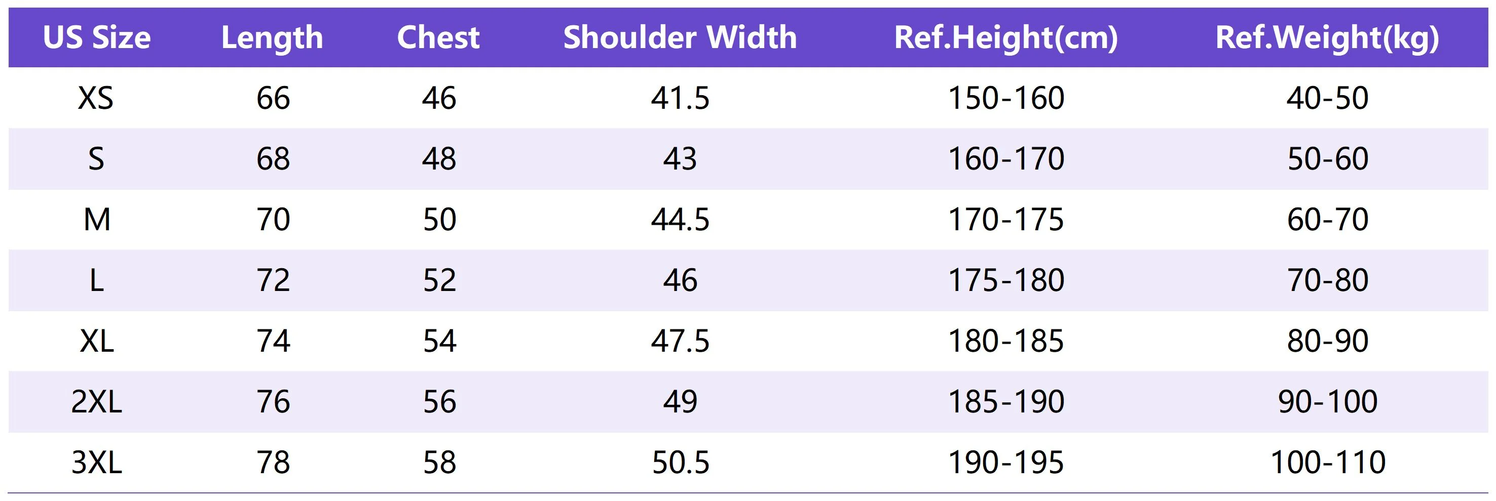 Lu Lt003 Sizing Chart