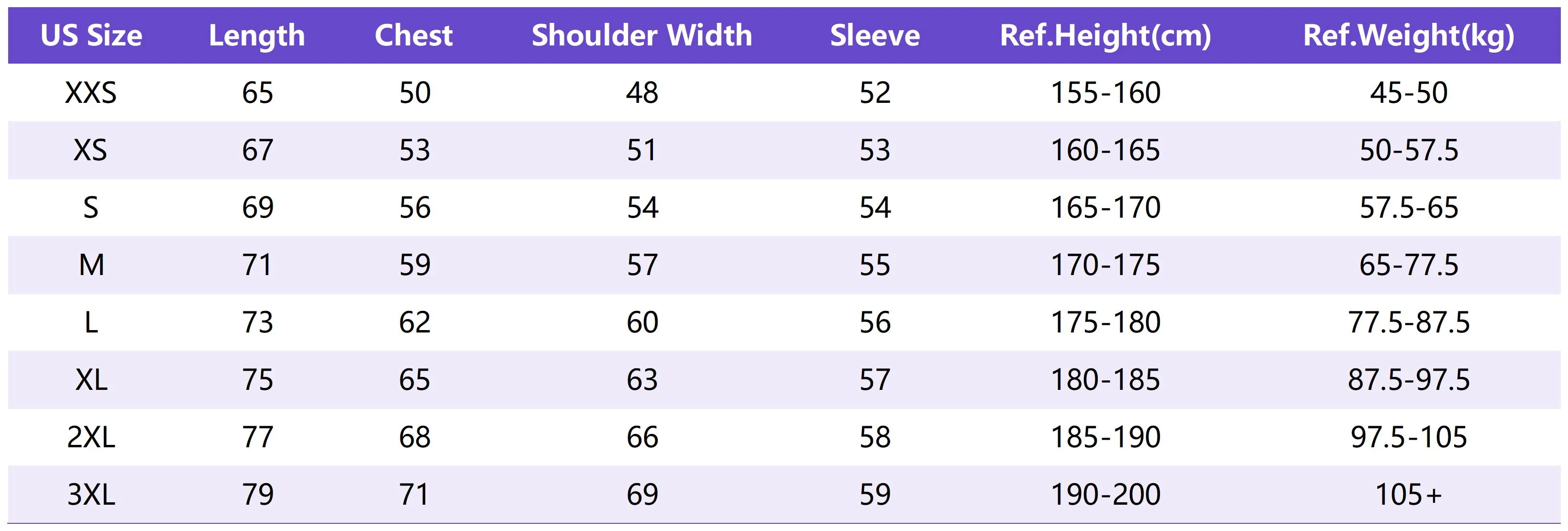 Lu Sw001 Sizing Chart